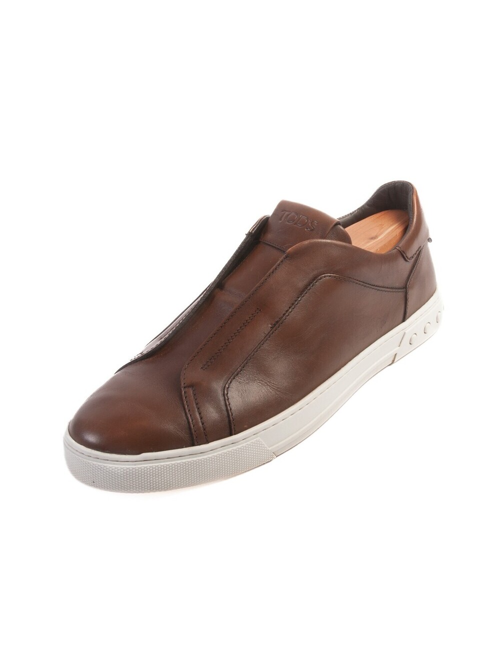 Tod’s Brown Leather Slip-On Sneakers 31620